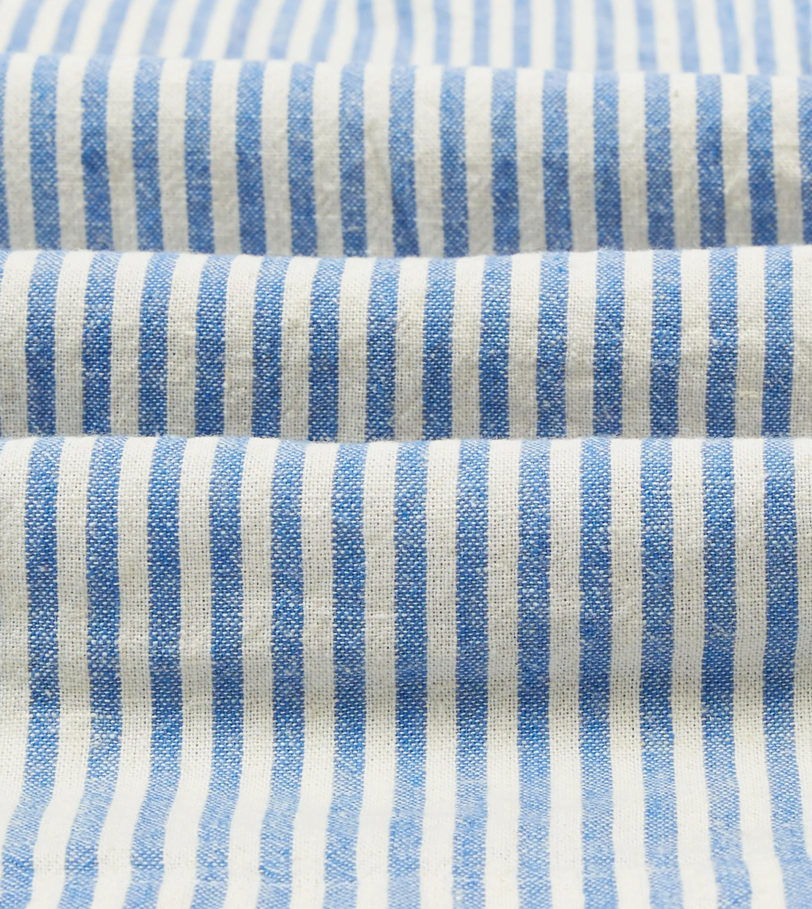 Blue and Ecru Stripe Tie Front Lightweight Overshirt Breathable back panel Anti Pill Technology