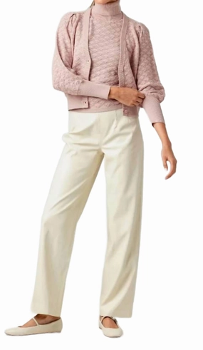 Warm Look Flexible Collar Opening Lavinia Cardigan In Saddle