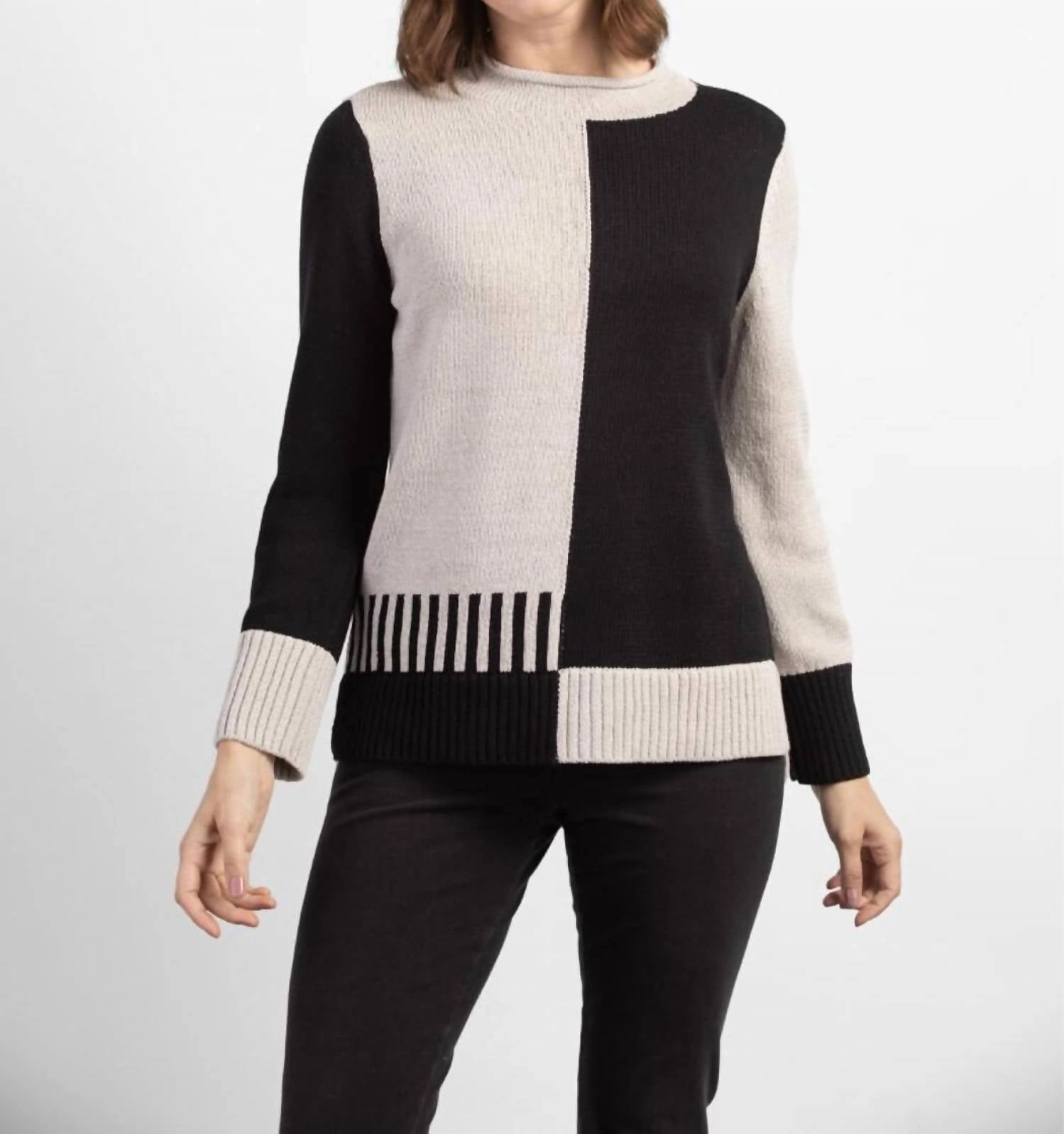 Ying Yang Piano Key Tunic In Putty Cold Weather Wear