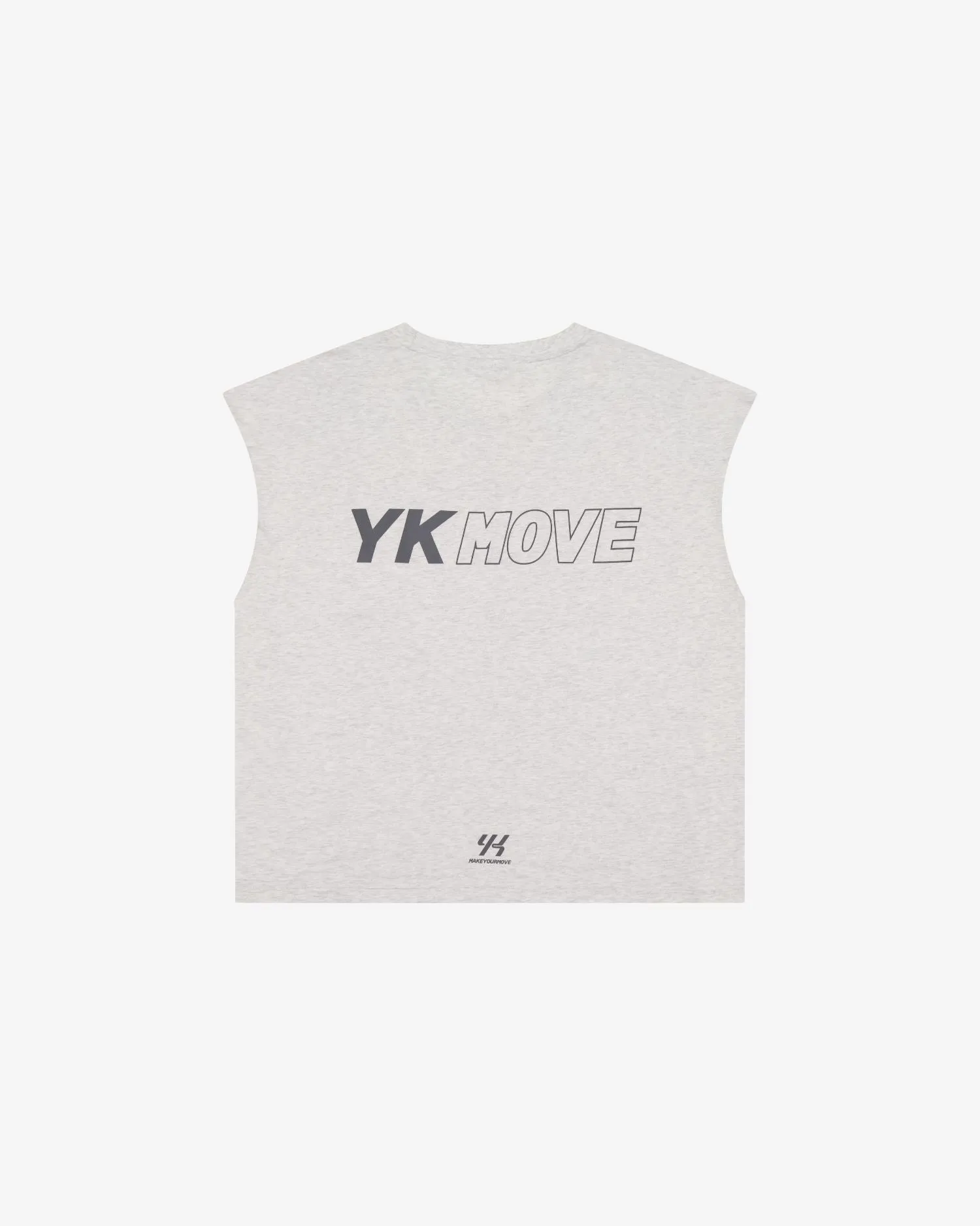 YK Move Champion Tank | White Marle Sleek Fit