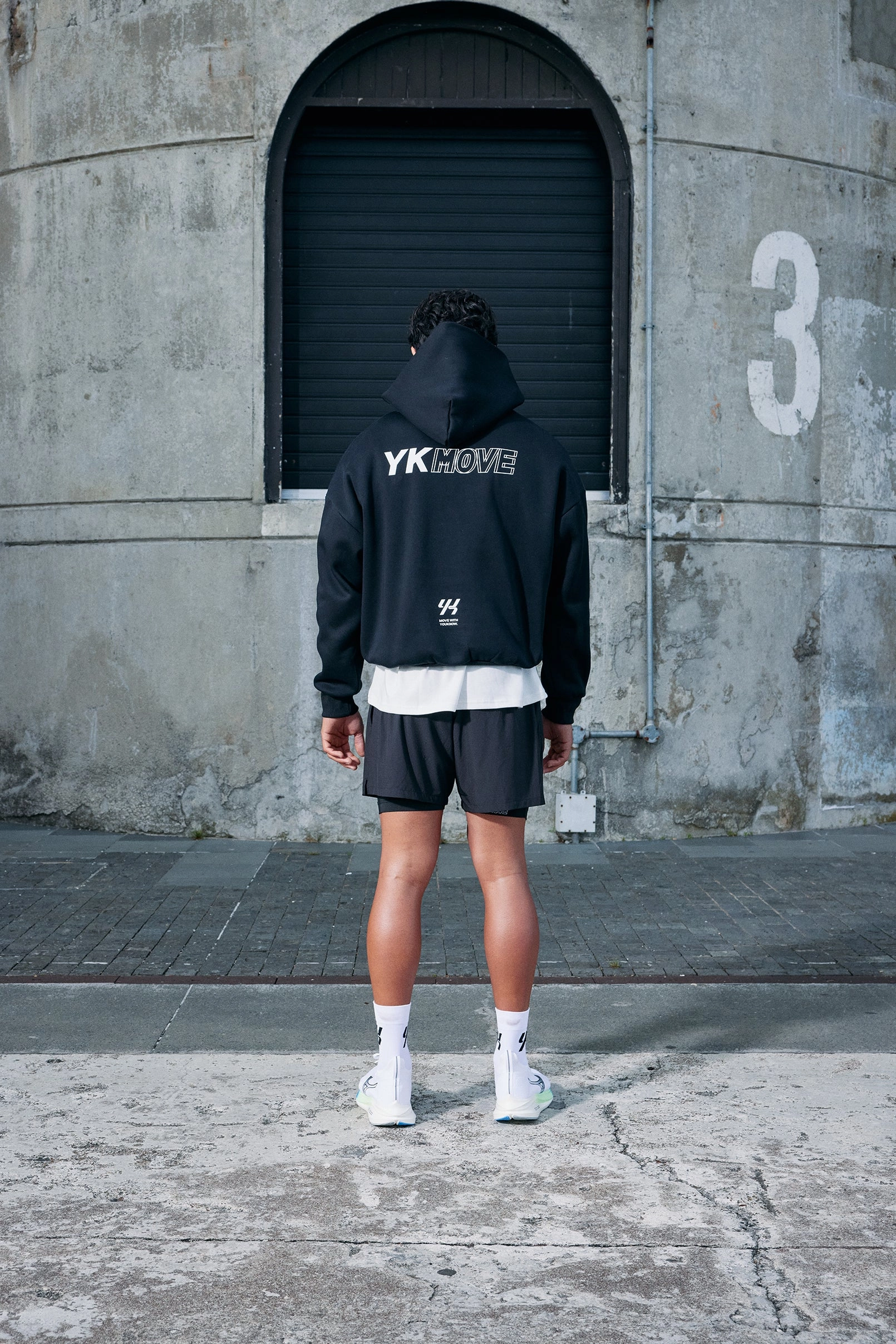 YK Move Champion Hoodie | Black Contemporary Fashion Street Outfit
