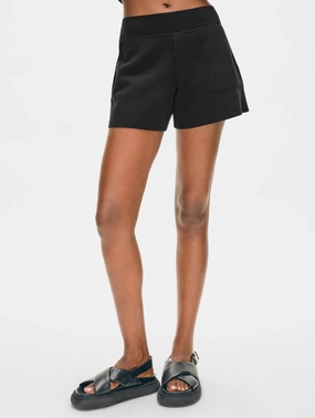 Superfine Organic Cotton Short In Black Polyester fabric
