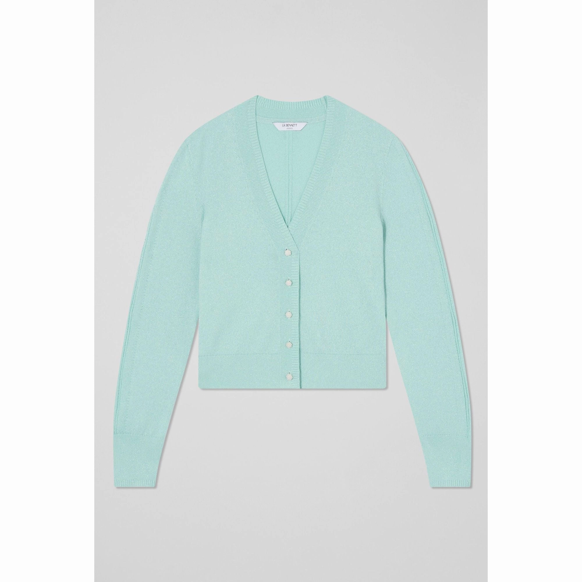 Essential Layering Coco Green And Silver Cardigan