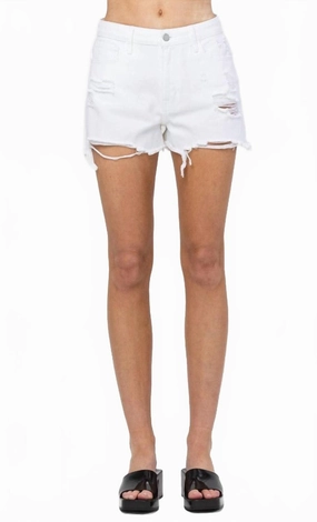 romper light texture Jackson Denim Shorts In White