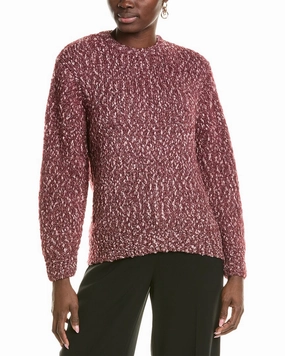 Lafayette 148 New York Blouson Sleeve Donegal Mohair & Wool-Blend Sweater Odor Resistant Material