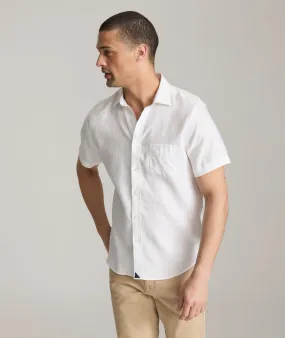 Winter Retreat Camouflage Print Wrinkle-Resistant Linen Short-Sleeve Cameron Shirt
