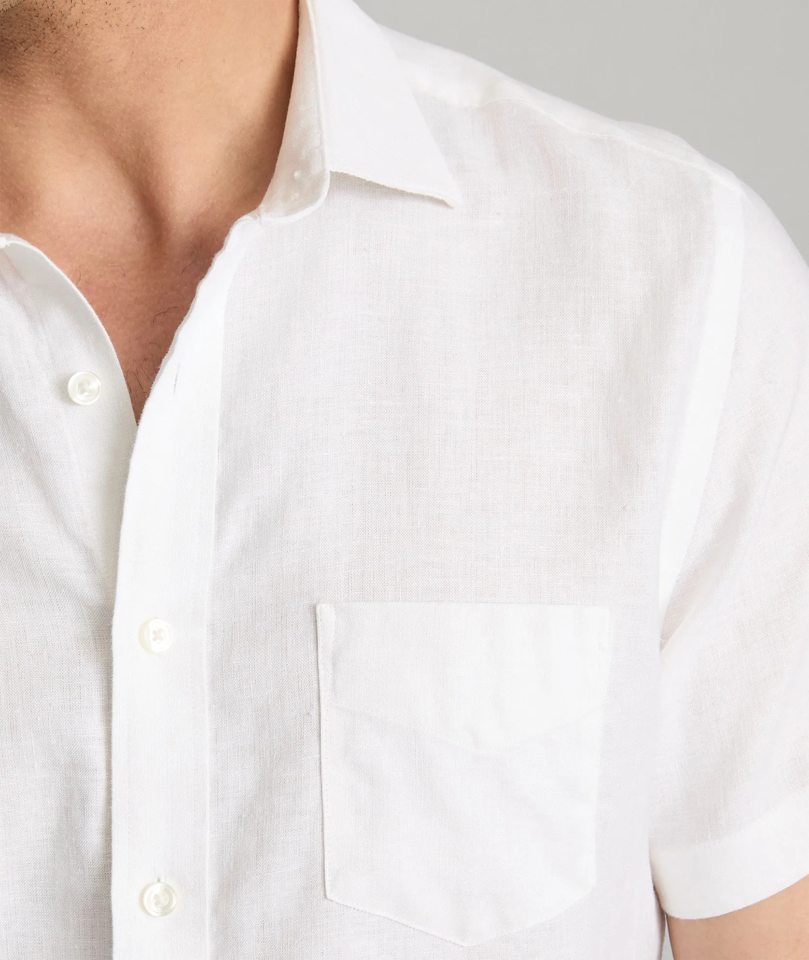 Wrinkle-Resistant Linen Short-Sleeve Cameron Shirt Winter Retreat Job Interview